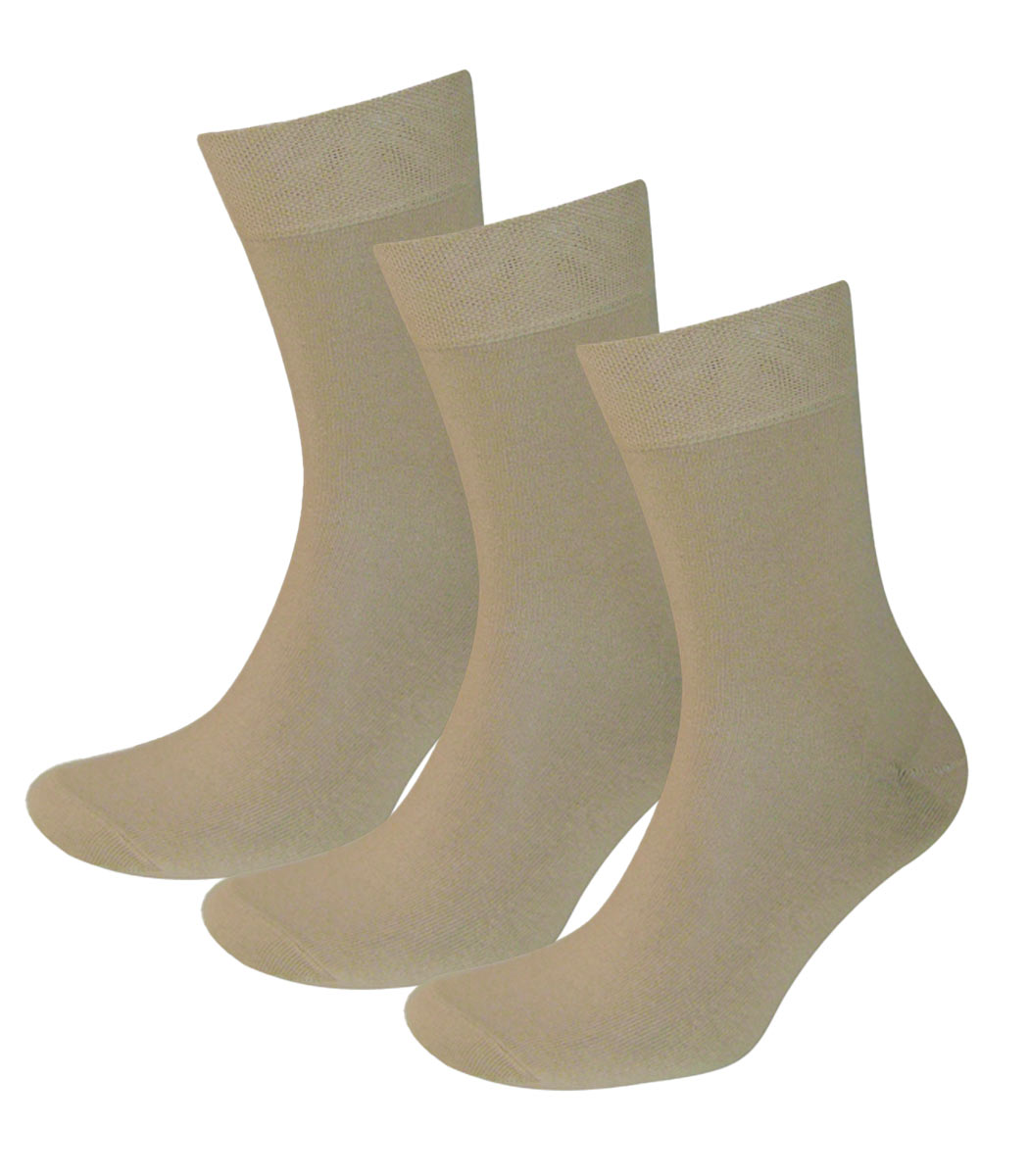 w-sy-30102_beige.jpg 3 Paar Damen und Herren Baumwollsocken Basic Line