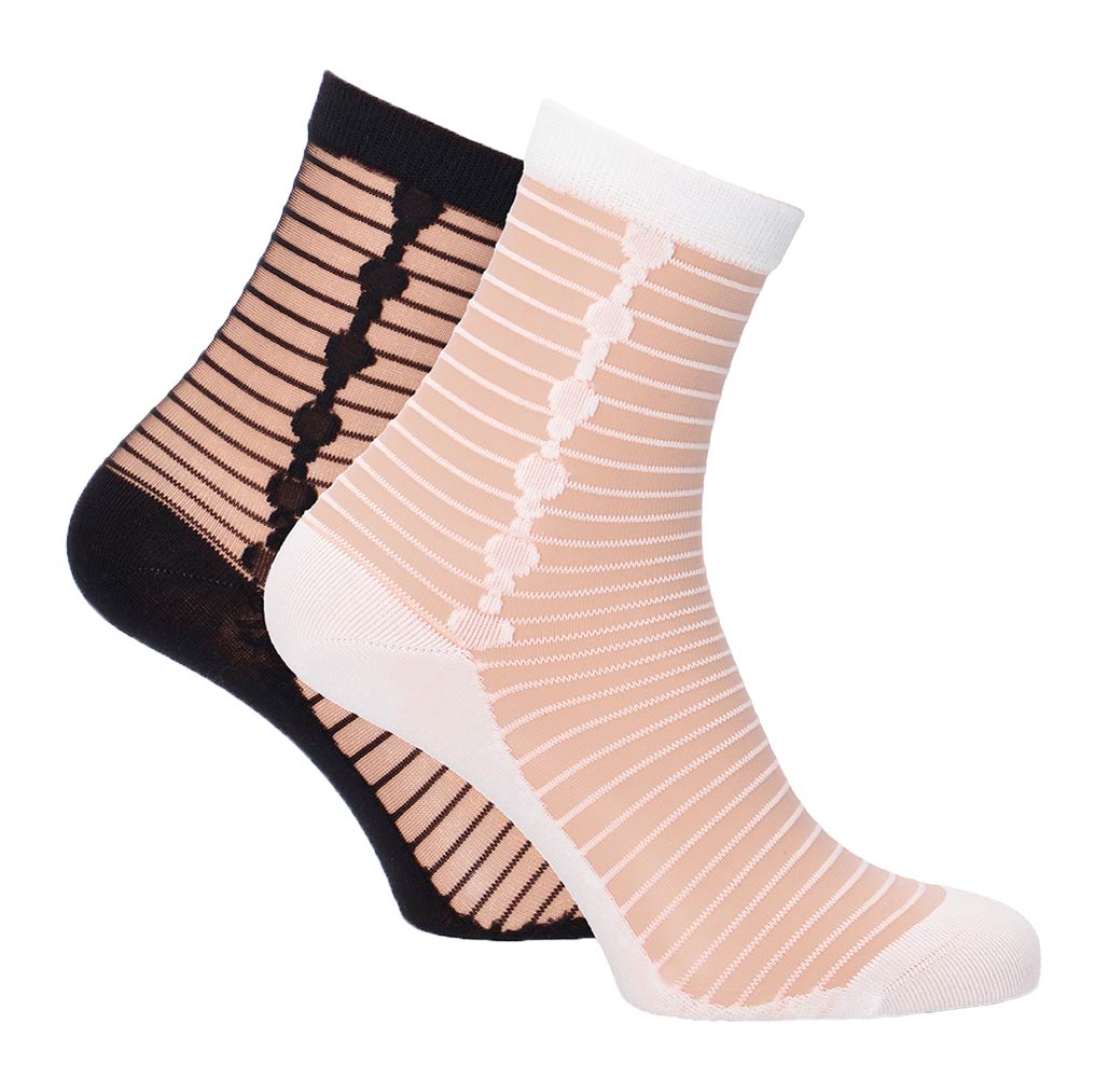 Short-shaft socks with stripes in pack of 2