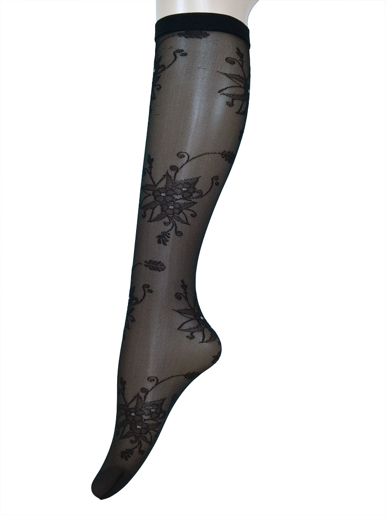 MURA Kniestrümpfe LILIUM mit floralem Muster 20 DEN MURA Kniestrümpfe LILIUM mit floralem Muster 20 DEN