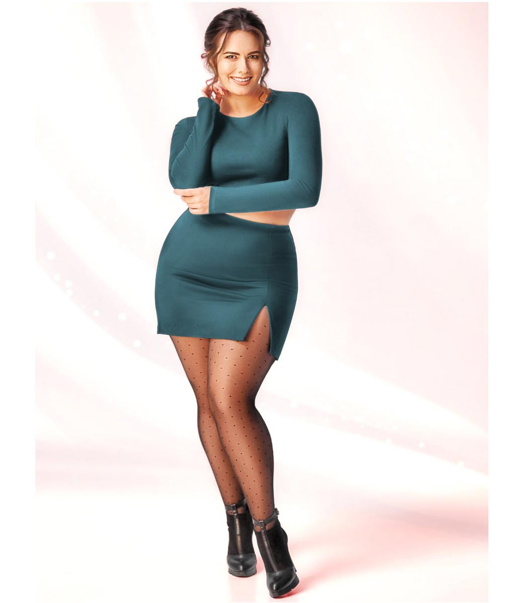 Tights with dotted pattern XXL AMALIA-POSITIVE 20 DEN Tights with dotted pattern XXL AMALIA-POSITIVE 20 DEN