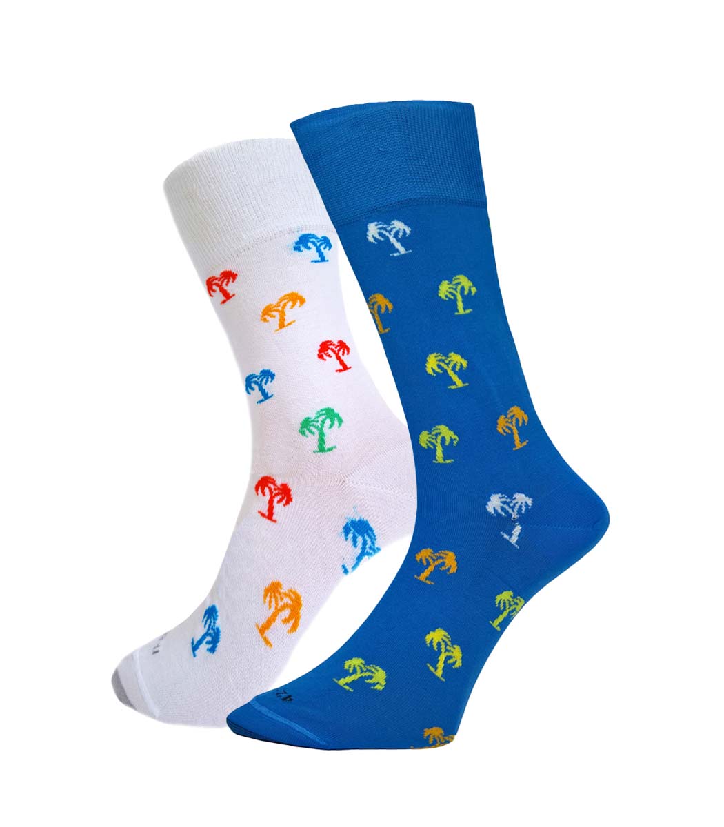 Fashionable men's cotton sock with palm trees Fashionable men's cotton sock with palm trees