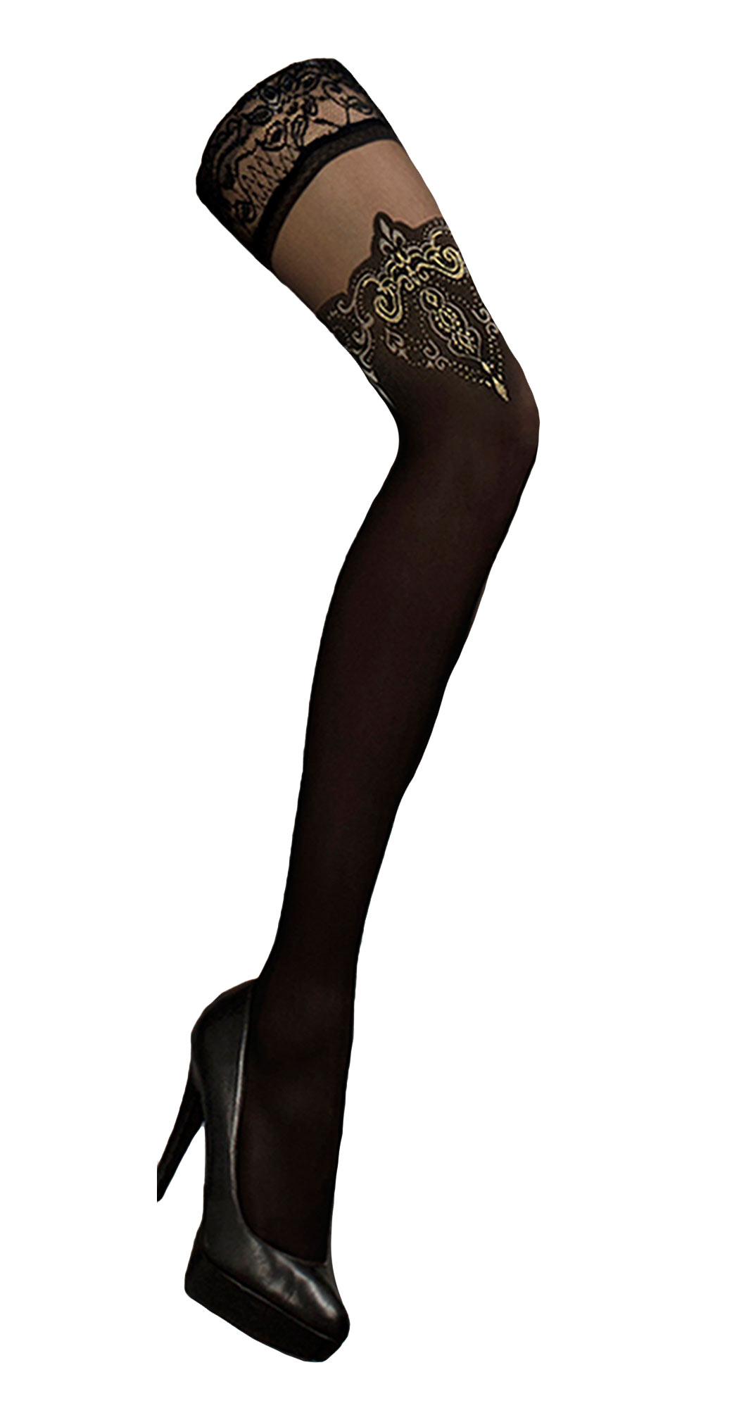 W-221-front3.jpg Schwarze halterlose Strümpfe 20den/60den