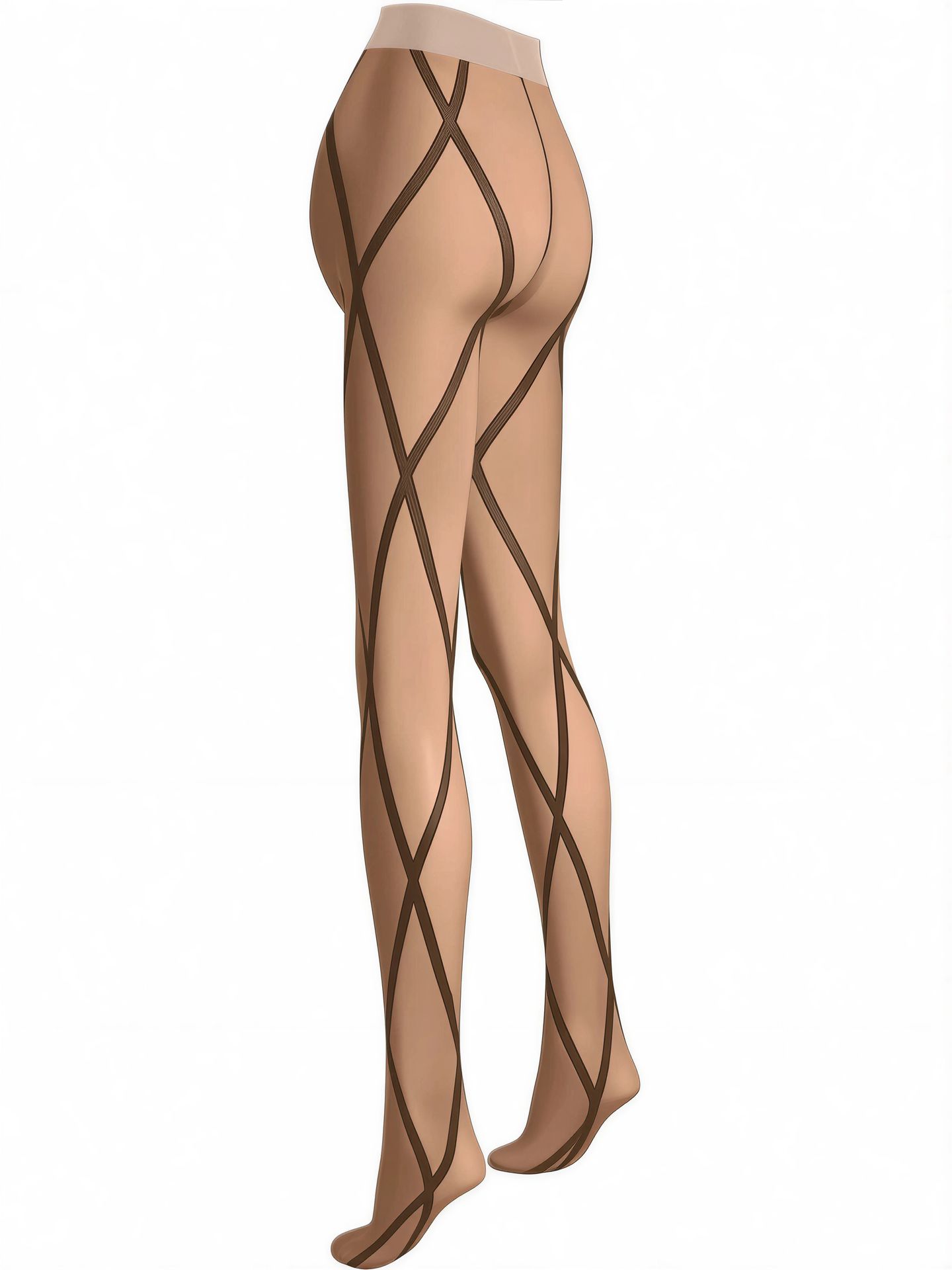 Wolford Diamond Strumpfhose fairlylight – Linke Seite