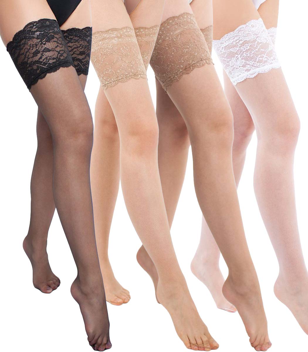 Hold-up stockings with extra wide top band VOILE 8DEN Hold-up stockings with extra wide top band VOILE 8DEN