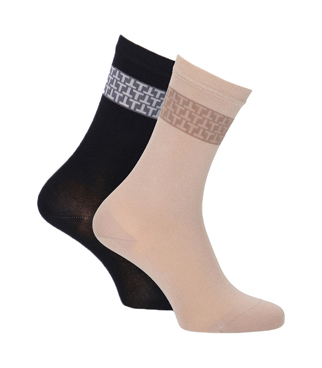 TS-99629-black+sand_otto.jpg Socks made from soft viscose 2-pack
