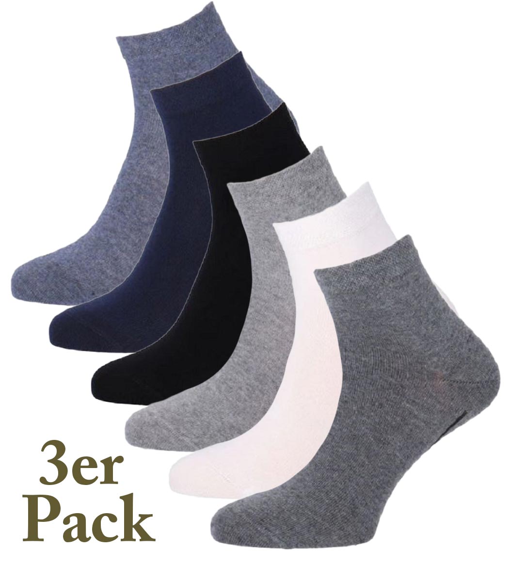 Wilox Unisex Baumwolle Kurzsocke DAILY LIFE 3-er Pack