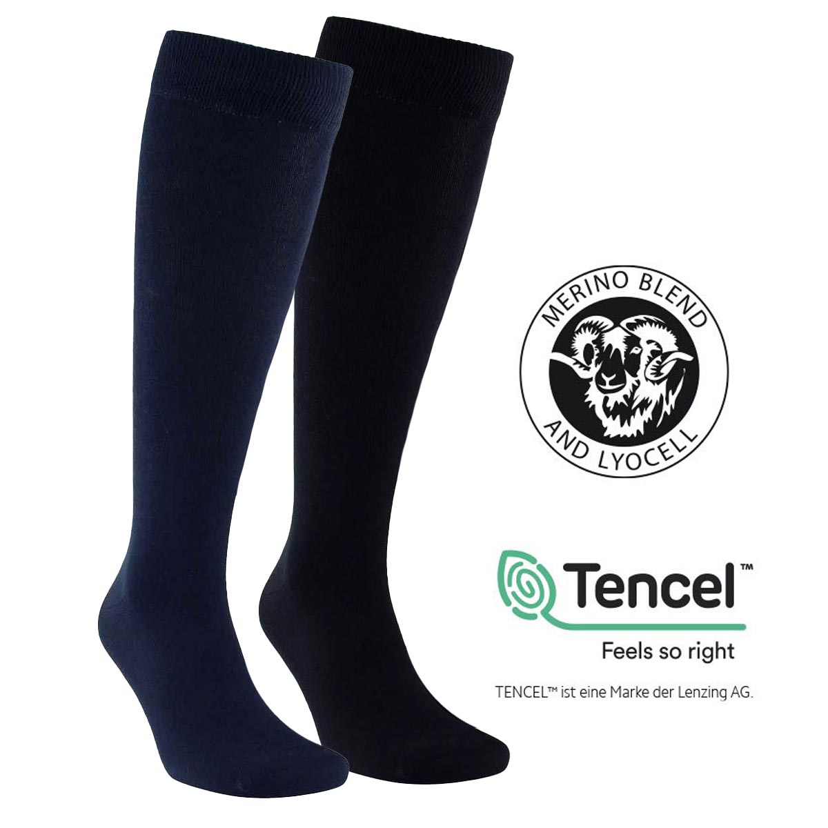 Knee-high sock made from merino wool and Tencel EXCLUSIVE