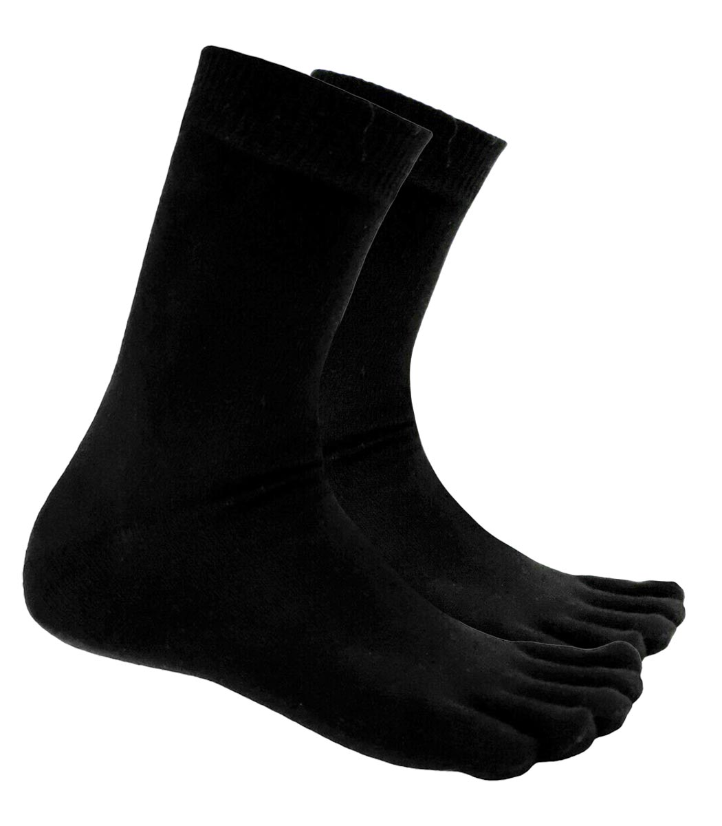 Unisex cotton toe socks black