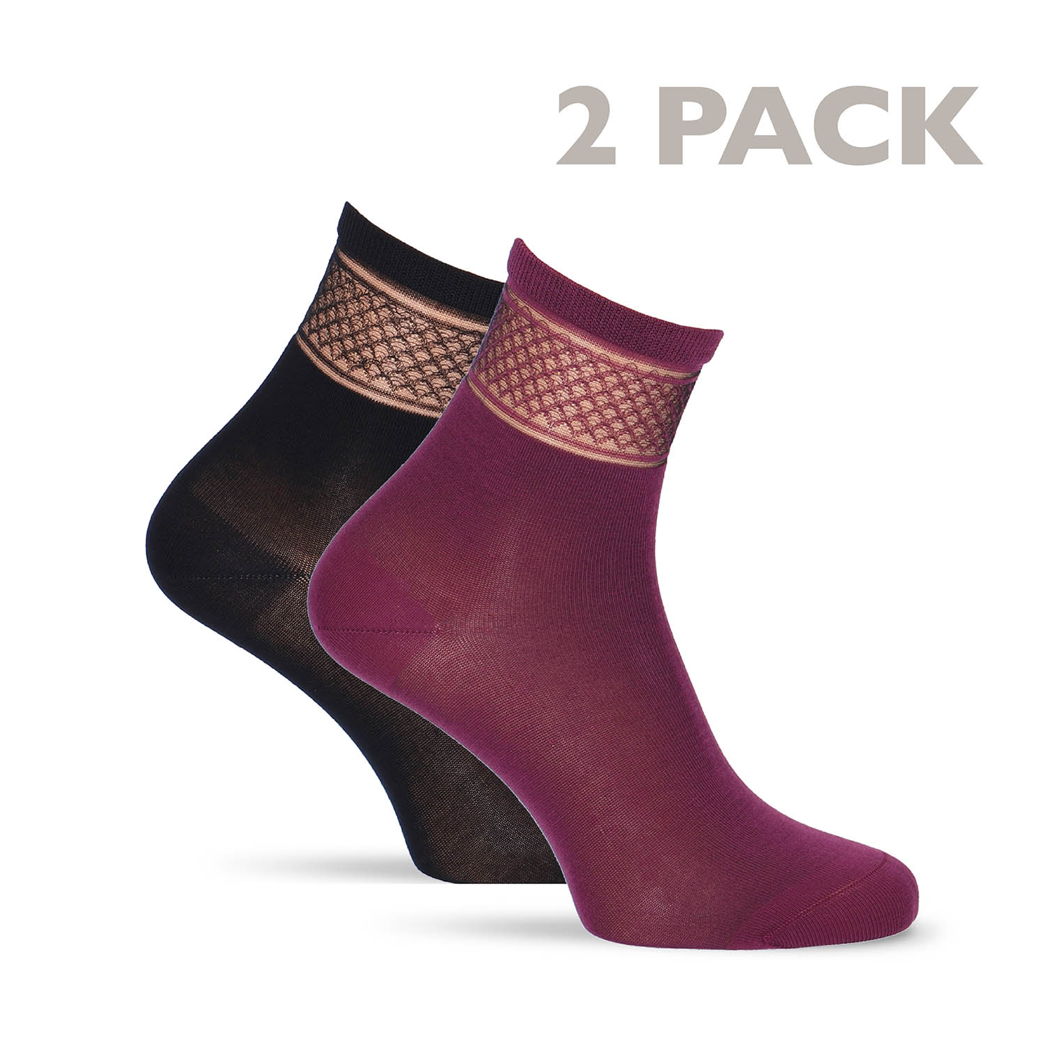 Tamaris socks with elegant rhombus stripes 2 pairs