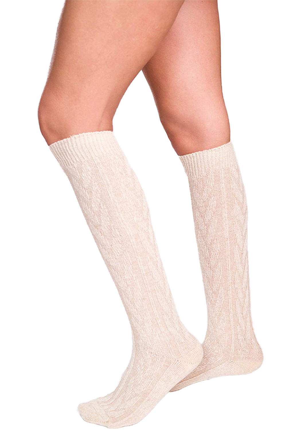 Knee-high socks with wool and cashmere