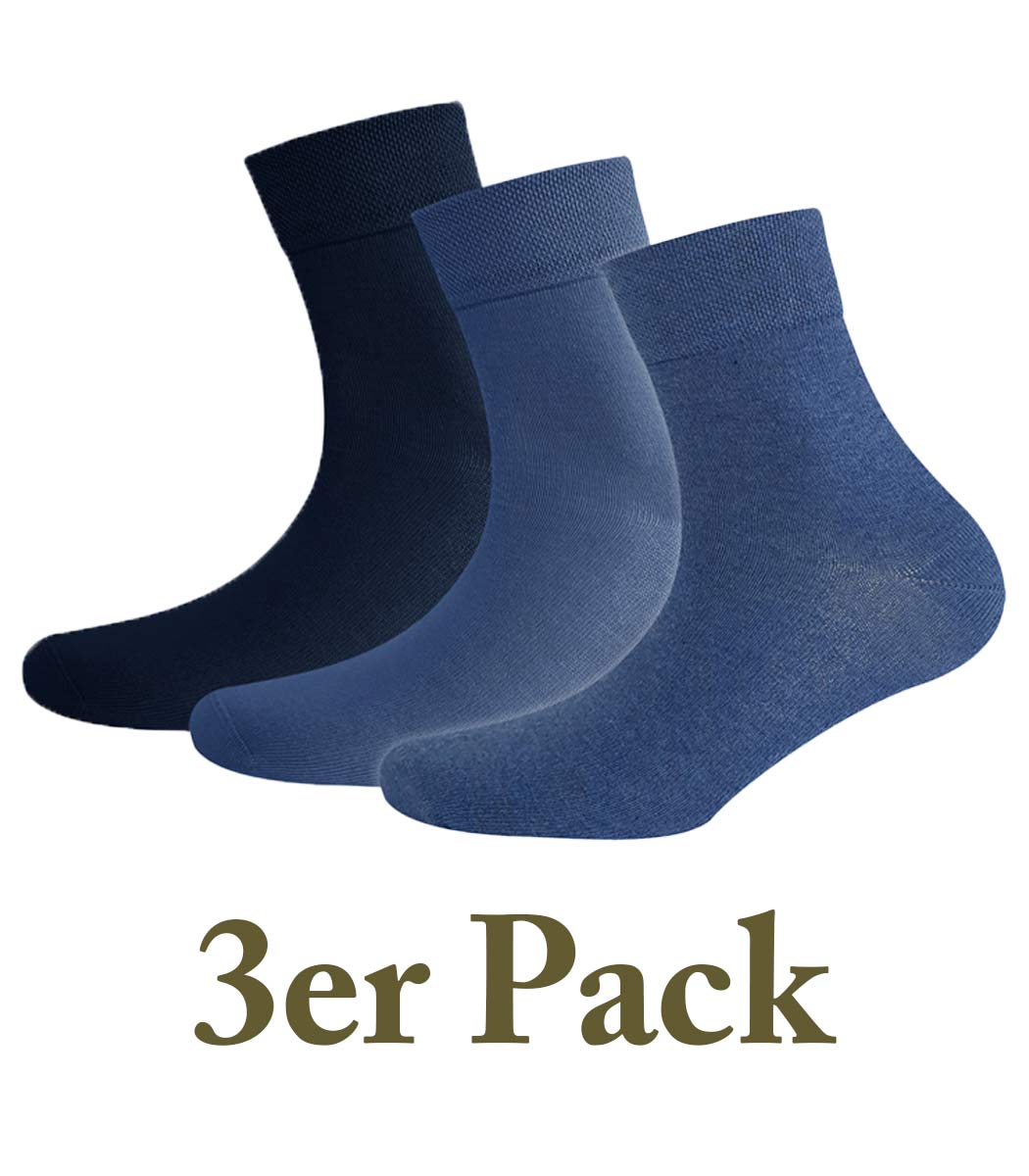 w-sy-30101-3xblau.jpg 3 Paar Baumwoll Kurzsocken Basic Line