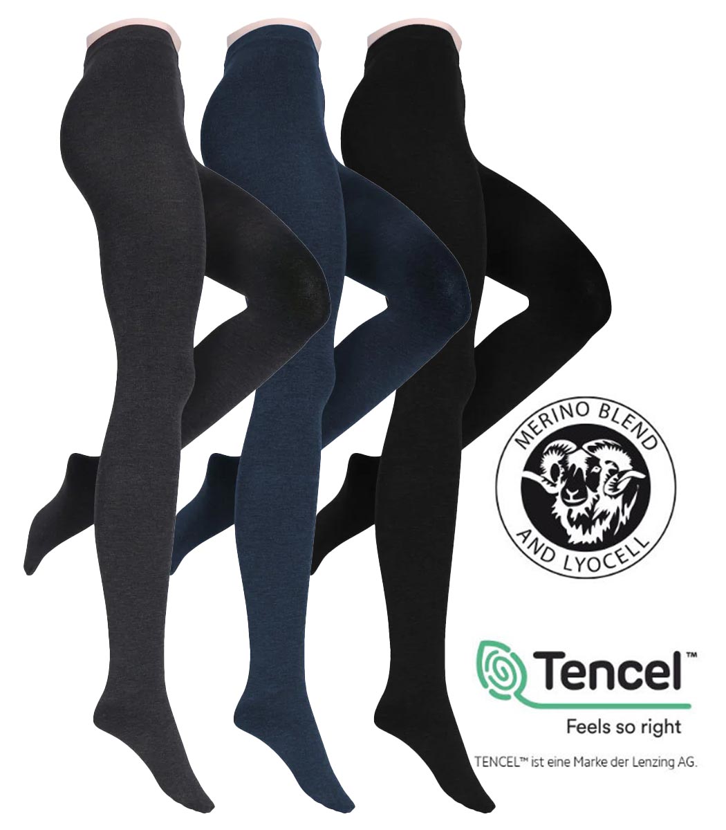 Women's knitted tights Exclusive made of merino wool and TENCEL