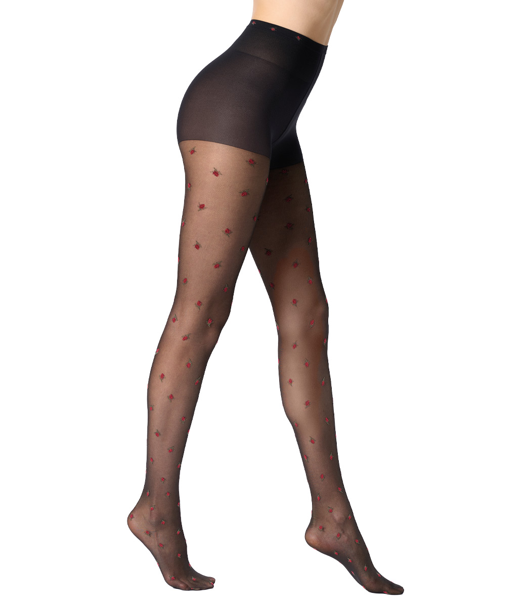 Tights with red roses FLORAL FANCY 30DEN Tights with red roses FLORAL FANCY 30DEN