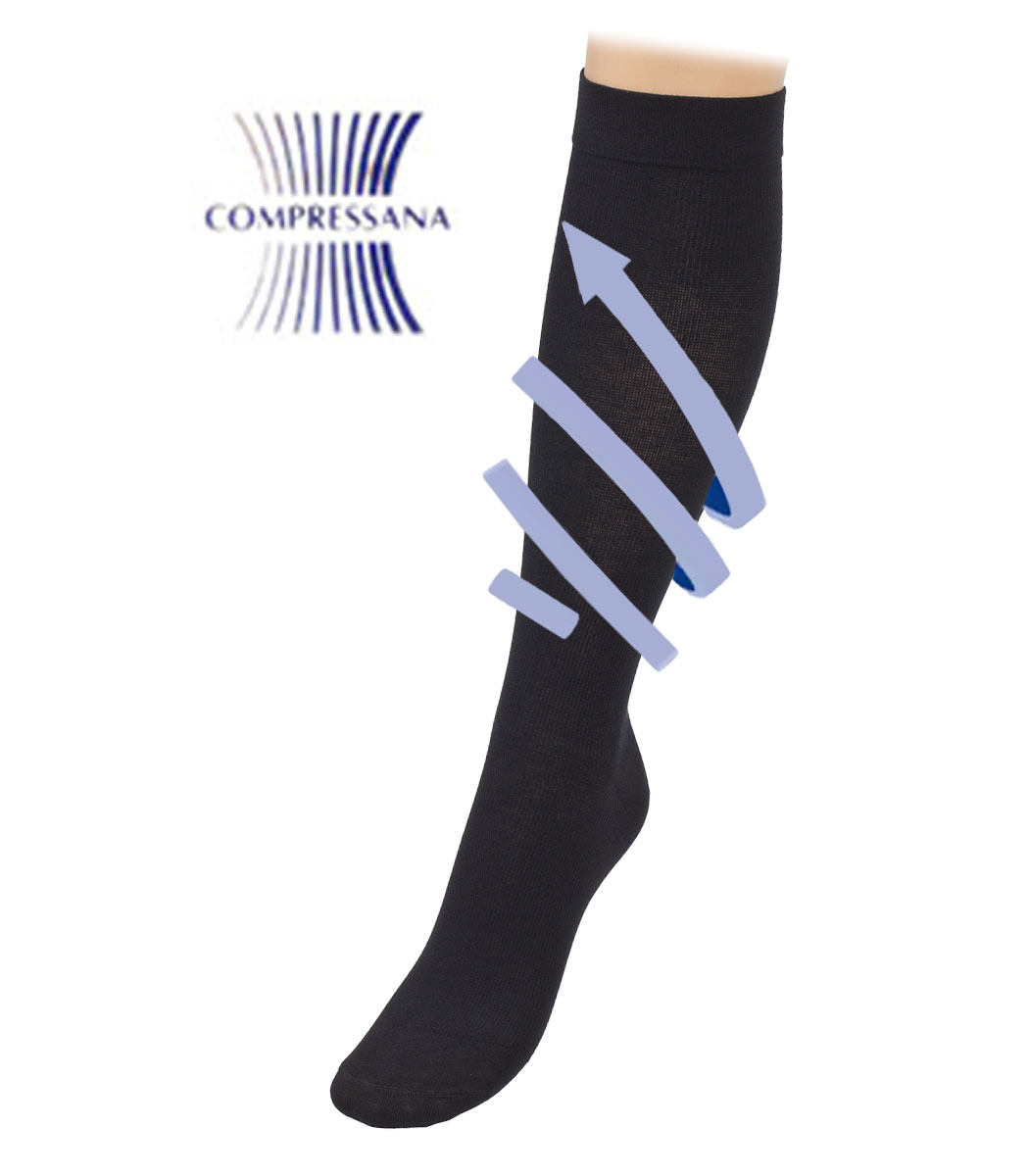 Support knee-highs with silver yarn X-STATIC