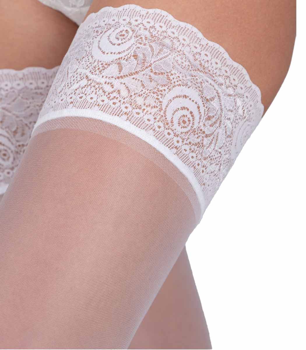 Hold-up stockings with romantic lace top ROSY 20 DEN