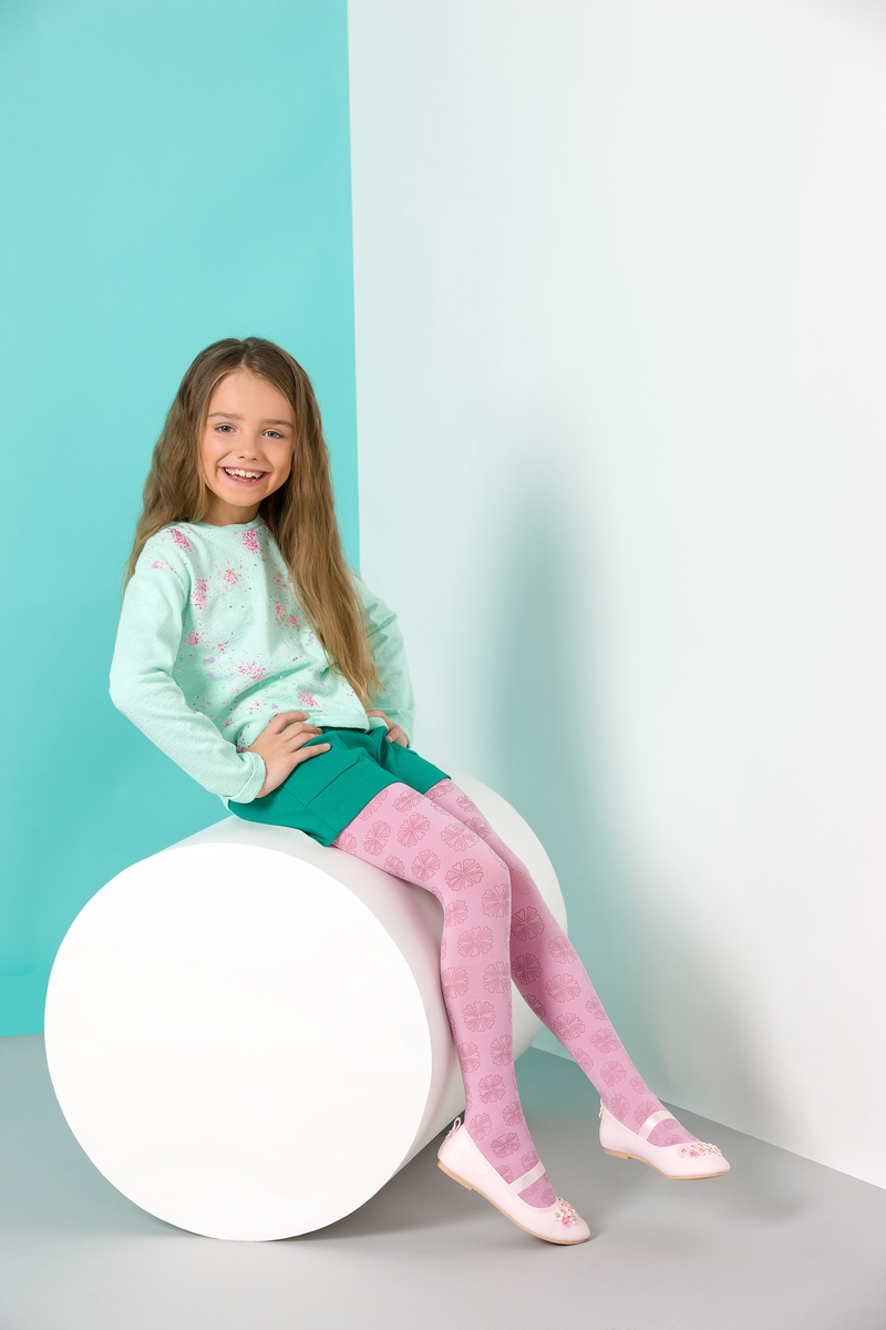 Kids' tights with floral pattern LUSIA 50DEN