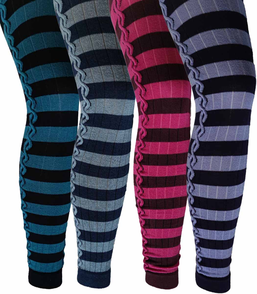 Leggings with ribbed and braided pattern Leggings with ribbed and braided pattern