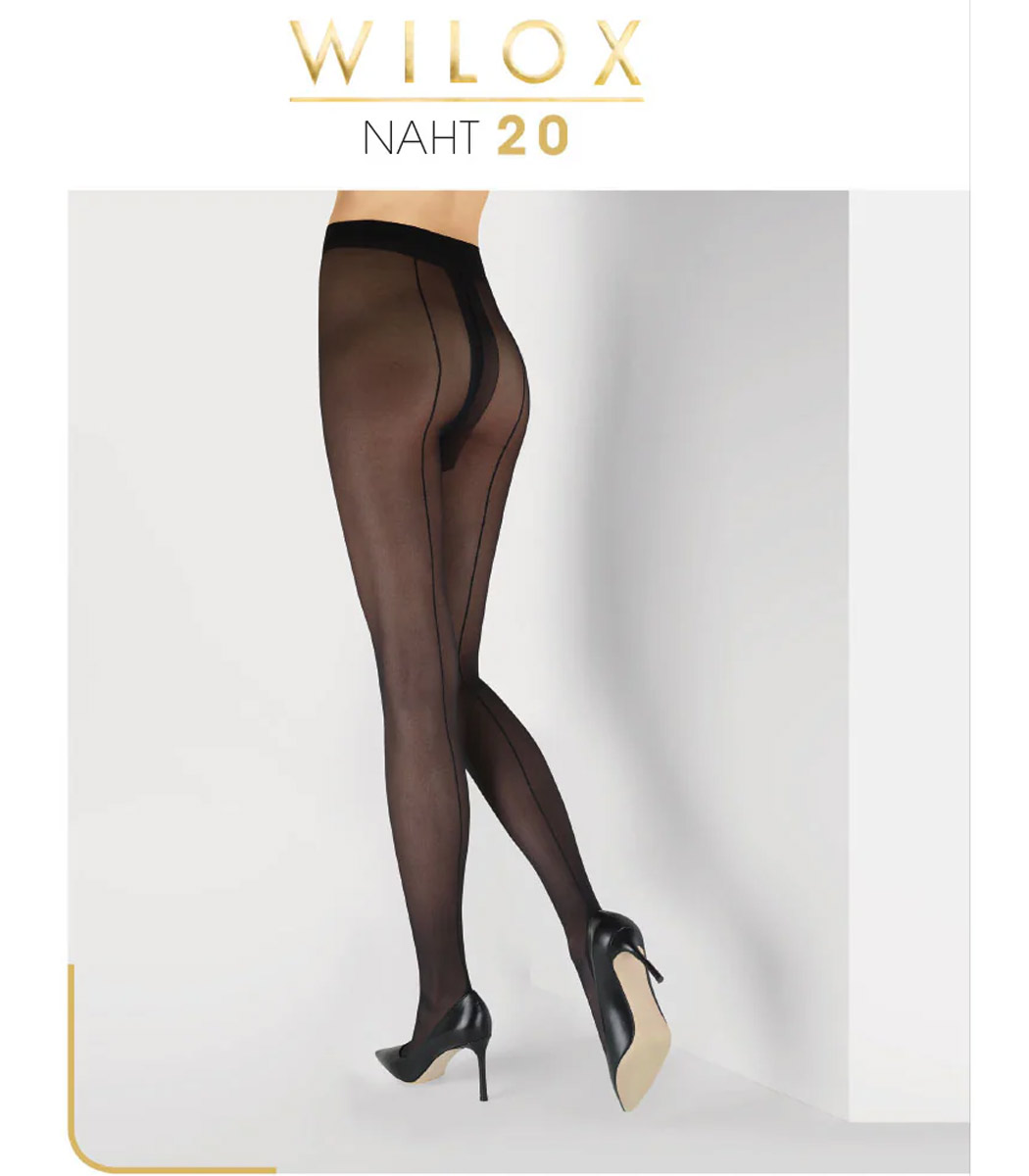 Elegant ladies' seamed tights NAHT 20 DEN