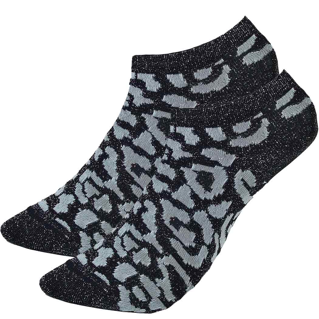 SG-DC184605-black_otto.jpg Women's glitter sneaker socks with leopard pattern