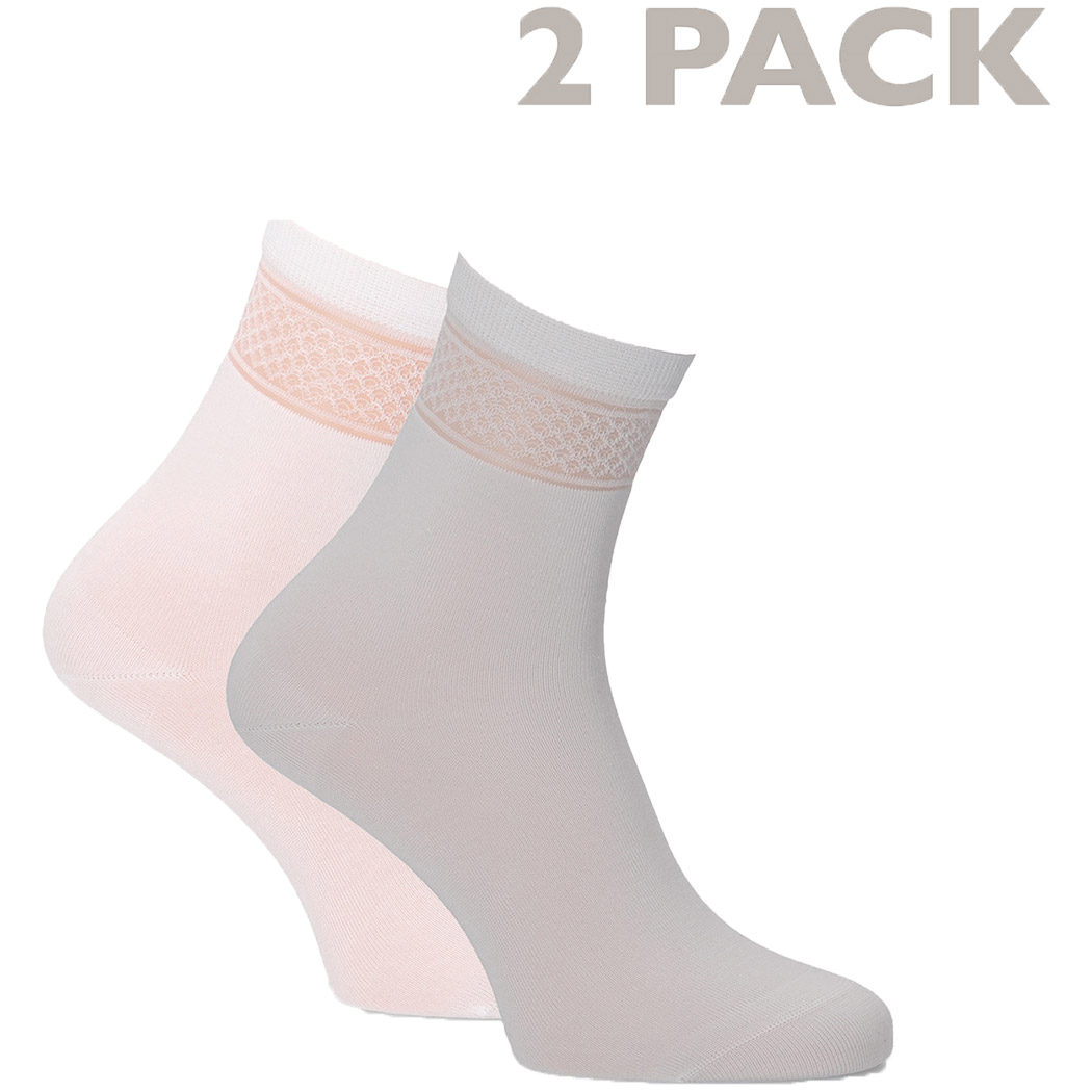 Tamaris socks with elegant rhombus stripes 2 pairs