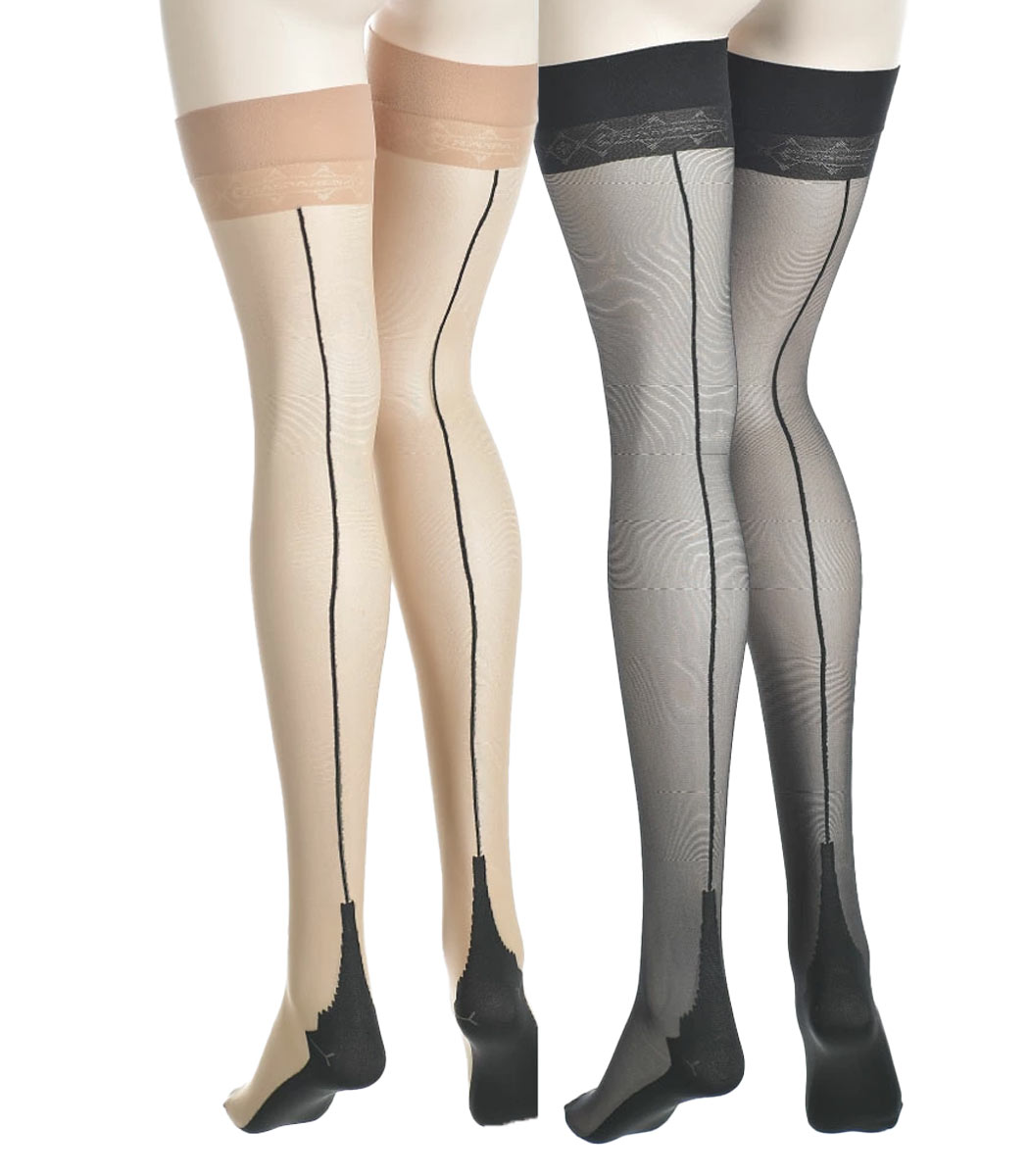 Suspender stockings with back seam and high heel PENNAC 20DEN