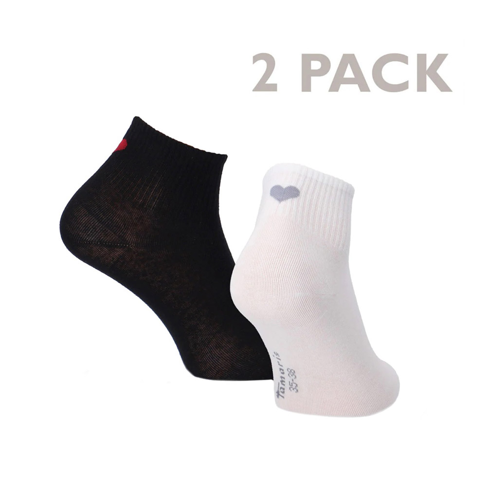 Tamaris 2 pairs of ladies short socks with HEART