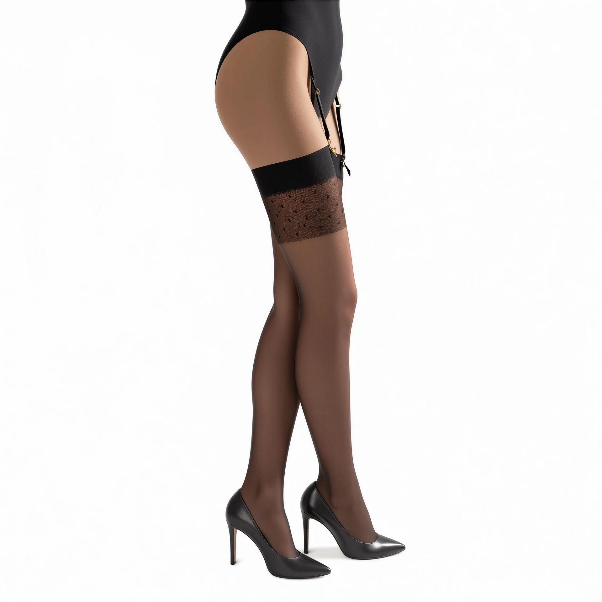 Gabriella Straps-Strümpfe – Seitenansicht links