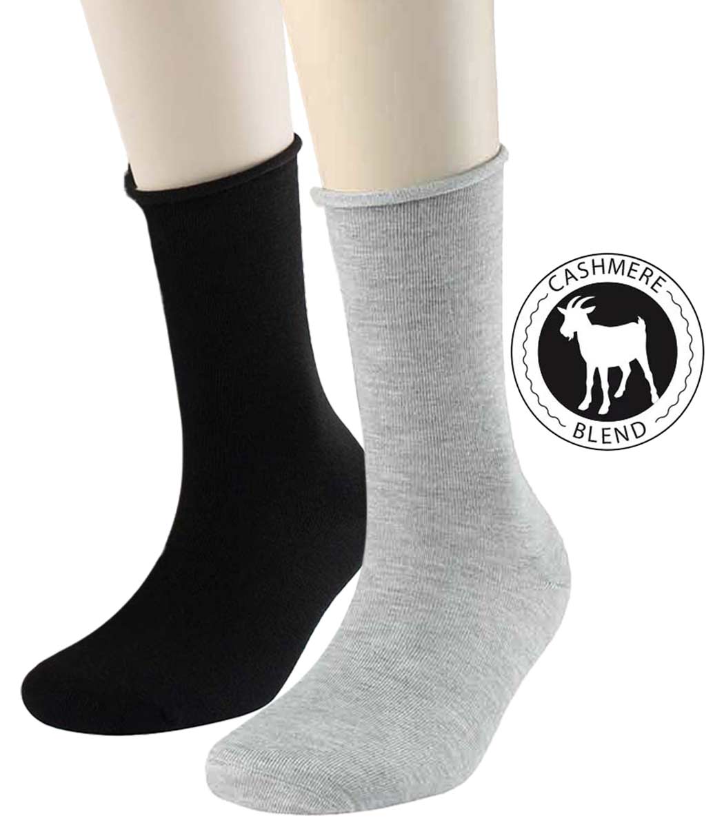 Women's URBAN CASHMERE socks with rolled edge