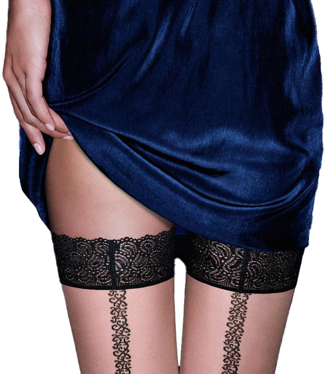 Hold-up stockings with elegant back seam Naht EXQISIT BACHSEAM 20DEN