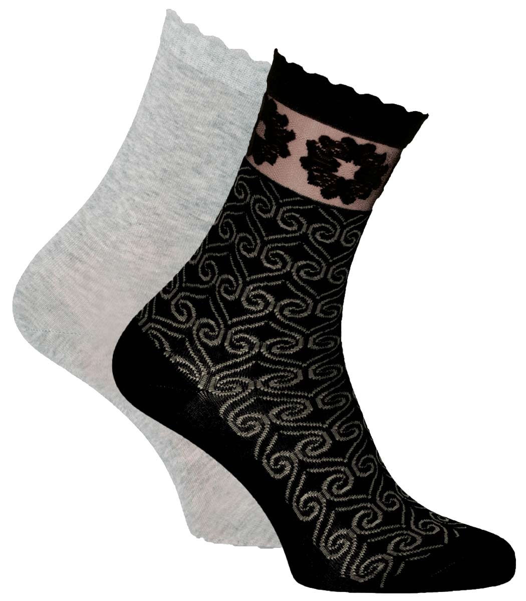 Socks with ornament design 2-pack