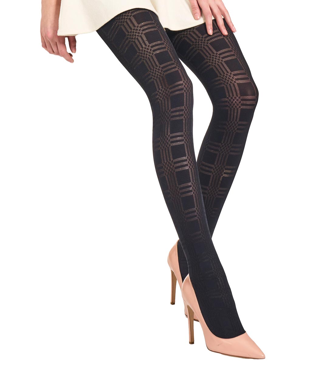 MR-Righe Quadri-black_otto.jpg Strumpfhose mit geometrischem Muster RIGHE QUADRI 50DEN