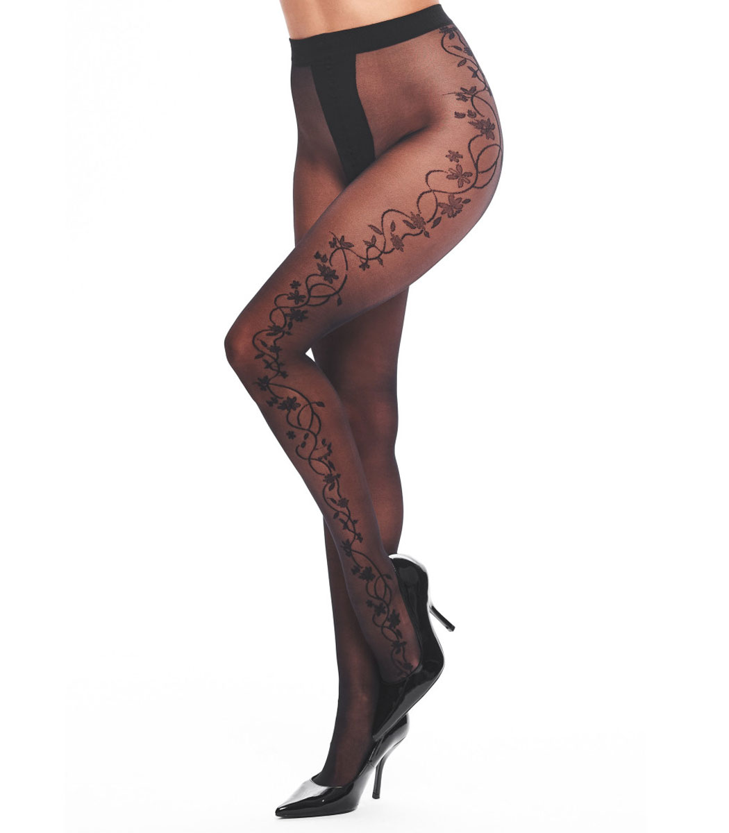 w-ko-t007-black-front.jpg Tights with floral lianas 20DEN