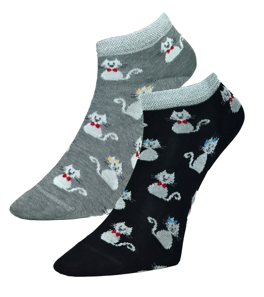 Ladies sneaker socks with kitten Ladies sneaker socks with kitten