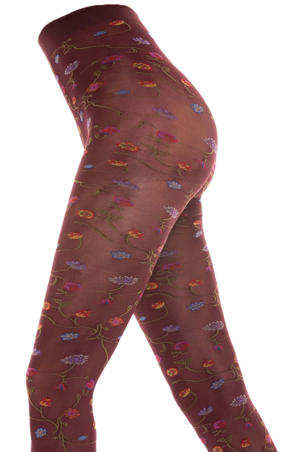 Tights with floral pattern FLEURS 80DEN