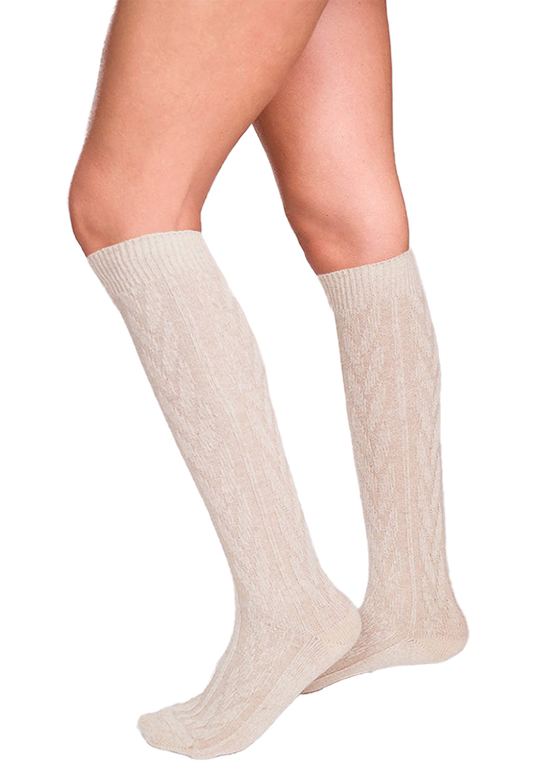 Knee-high socks with wool and cashmere