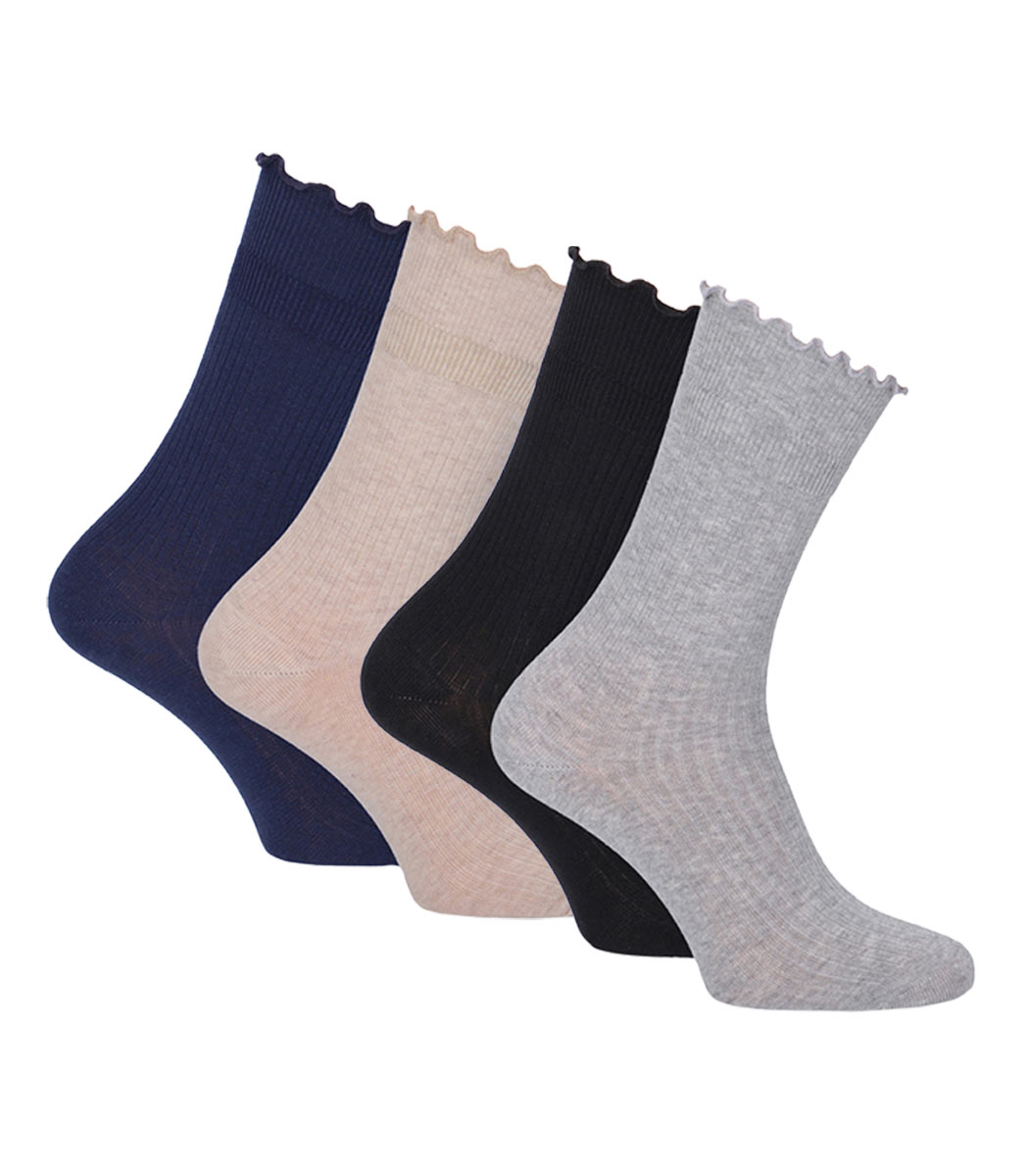 Socks with ruffled cuffs 2-pack