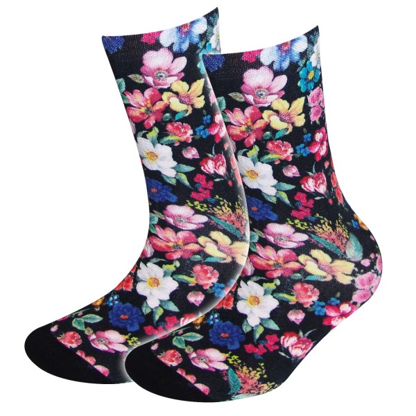 COOL7- 3D Print Damen Bambus Socken Flowery